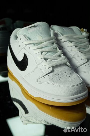 Nike SB Dunk Low White and Gum Light Brown