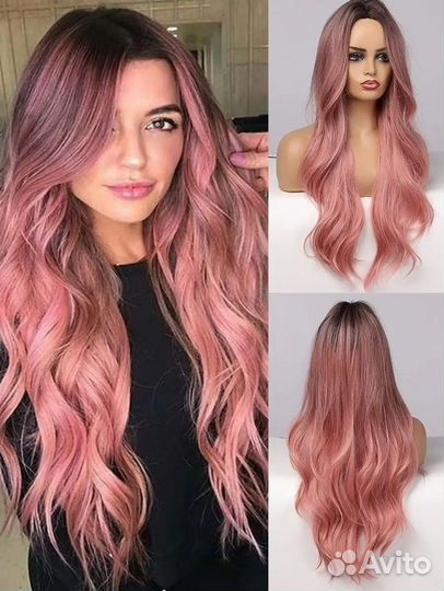 Парик новый розовый