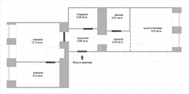 2-к. квартира, 49,7 м², 1/5 эт.