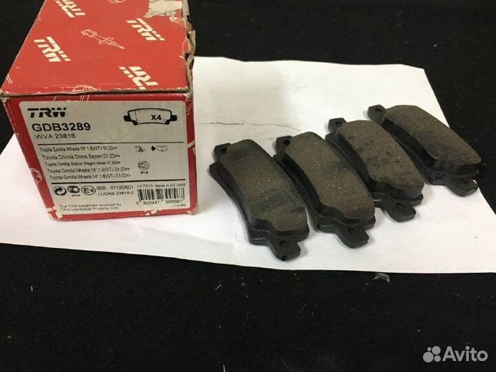 Колодки тормозные дисковые задние corolla Е12