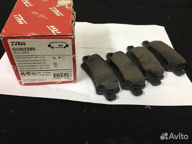 Колодки тормозные дисковые задние corolla Е12