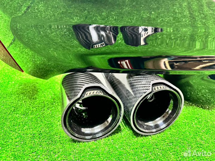Диффузор М5 стиль насадки М черные карбон BMW G30