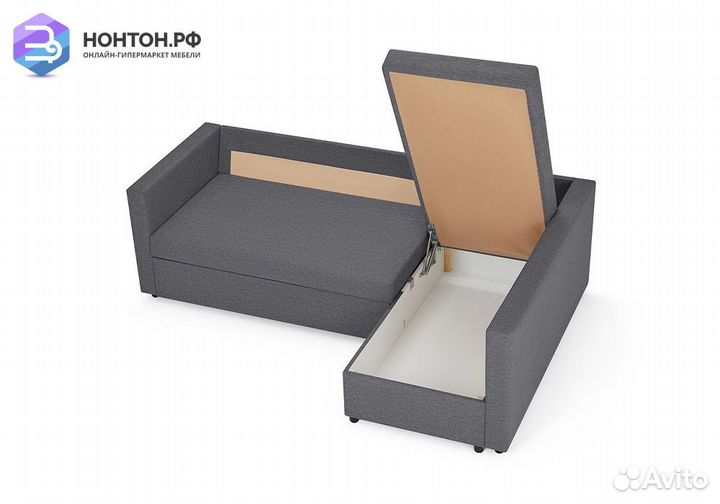 Диван угловой дельфин Мансберг лайт темно-серый