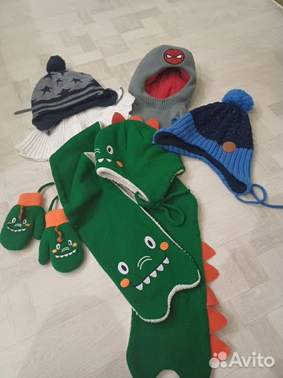 Комплект шапка и шарф для мальчика зима