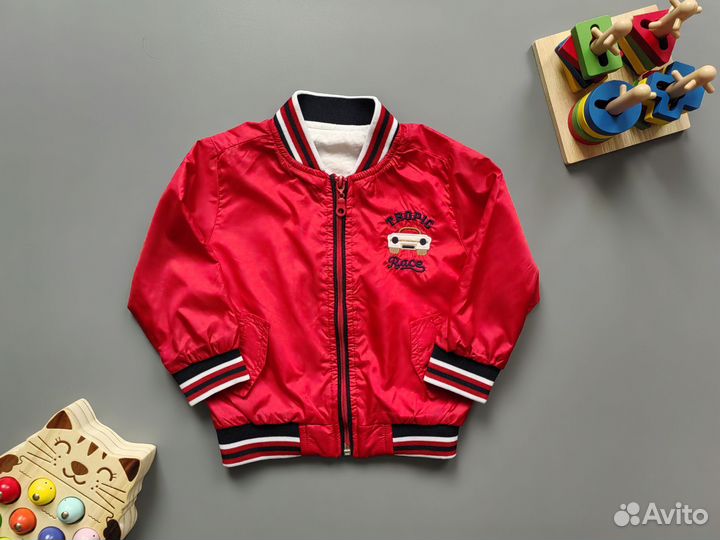 Новая ветровка детская красная для мальчика 74-80
