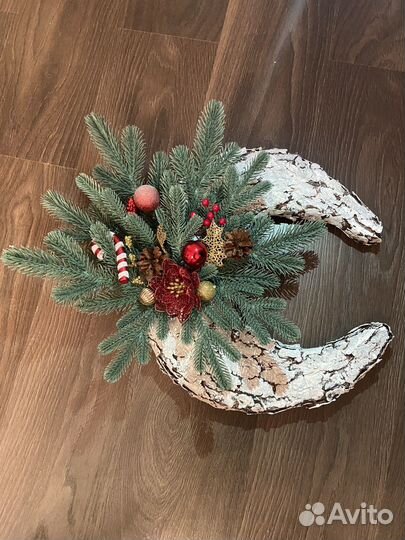 Новогодняя композиция на стену или дверь