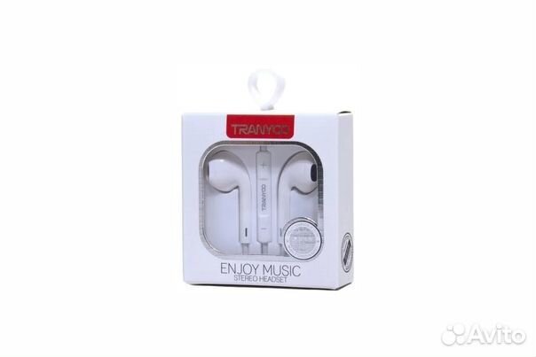 Наушники с гарнитурой Tranyco R12 3.5 jack