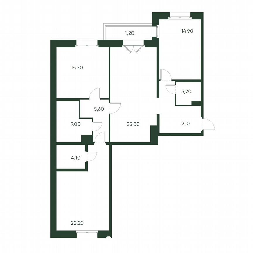 3-к. квартира, 109,3 м², 5/9 эт.