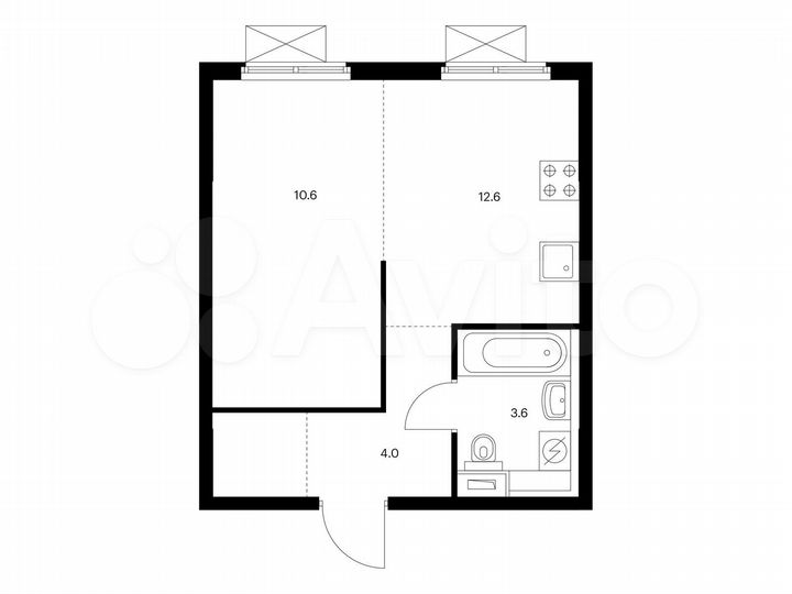 1-к. квартира, 32,6 м², 8/17 эт.