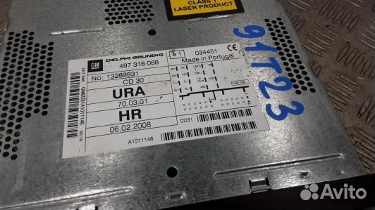 Магнитола opel zafira B (91T23I401)