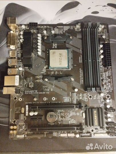 Материнская плата gigabyte AB350M-DS3H ryzen3 1200