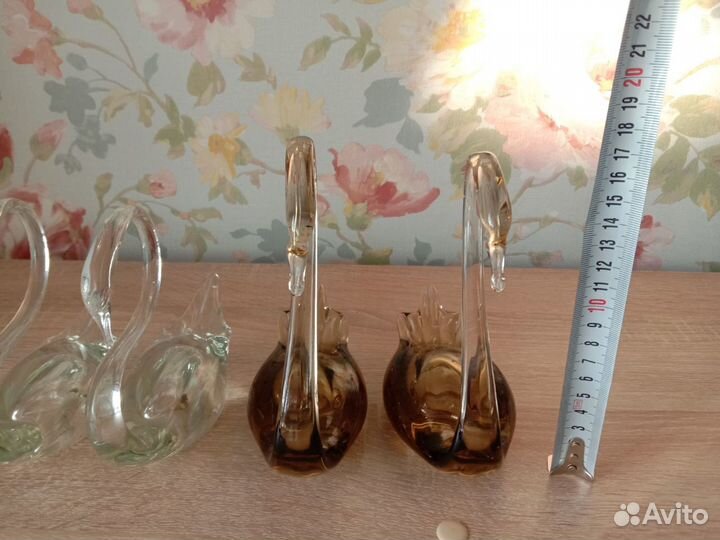 Статуэтки Лебеди Стекло СССР