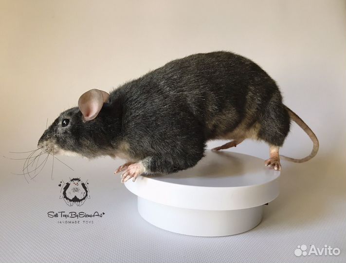Крыса. Реалистичная игрушка из меха