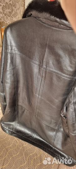 Кожаная зимняя куртка мужская на меху