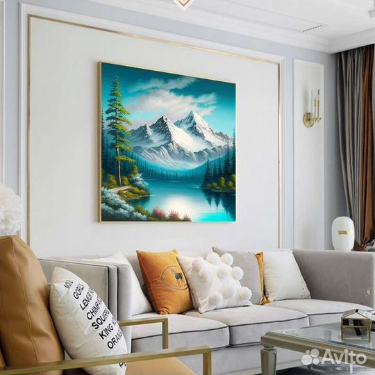 Интерьерная картина маслом горный пейзаж