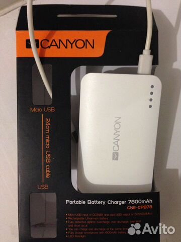 Внешний аккумулятор для смартфона 7800mAh нерабочи