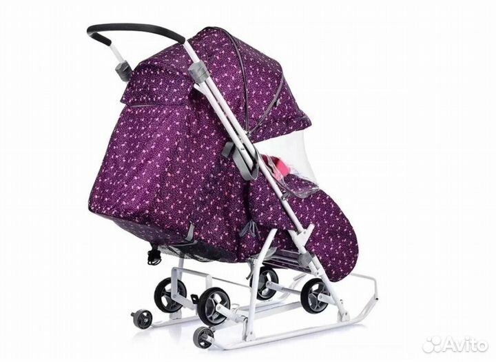 Санки-коляска Нашидетки ндт3-1К/5 с фламинго новые