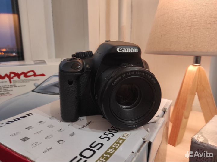 Фотоаппарат canon 550d 50mm 1.8 stm + 18-55(kit)