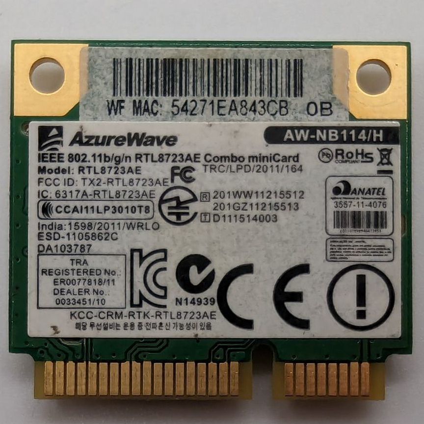[RTL8723AE] Wi-Fi + Bluetooth Модуль Aw-Nb114/H, Rtl8723ae, Re