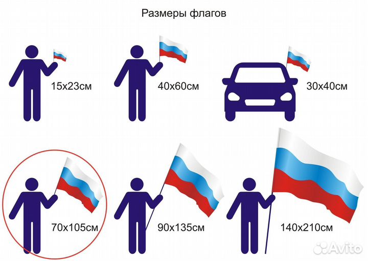 Флаг фпс России 70х105 см