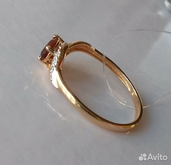 Золотое кольцо р.17,5 с гранатом Новое 3260/гр
