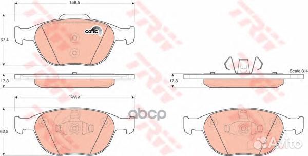 К-т дисков. тормоз. колодок GDB1532 TRW