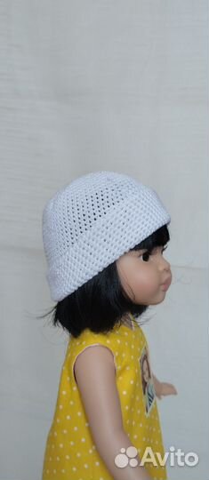 Шапочка вязаная на куклу