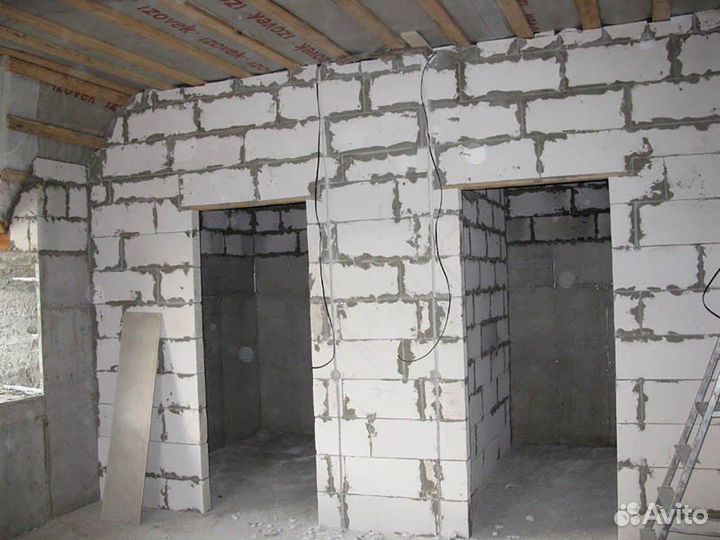 Ручная копка земли.Кладка.Заливка бетона