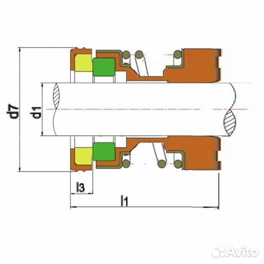 Уплотнитель насоса торцевой MG13-28 AL/AL/FKM