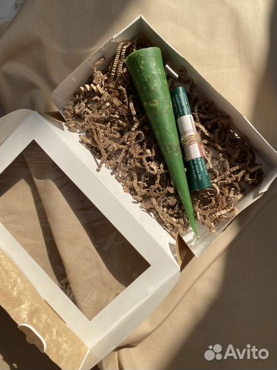 Свечи зеленые денежные из натурального воска