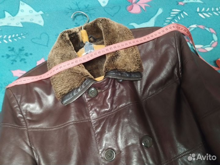 Кожаная зимняя куртка бушлат