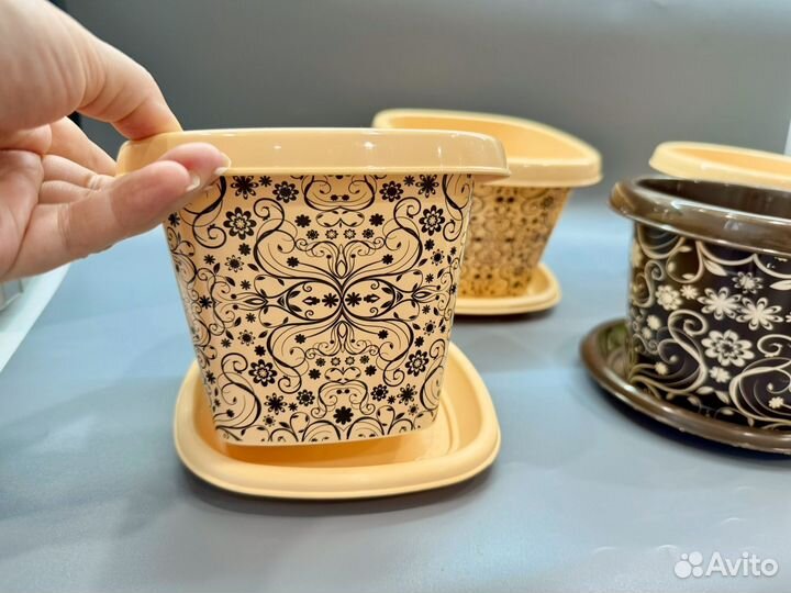 Кашпо горшок для цветов 3 л пластмассовые