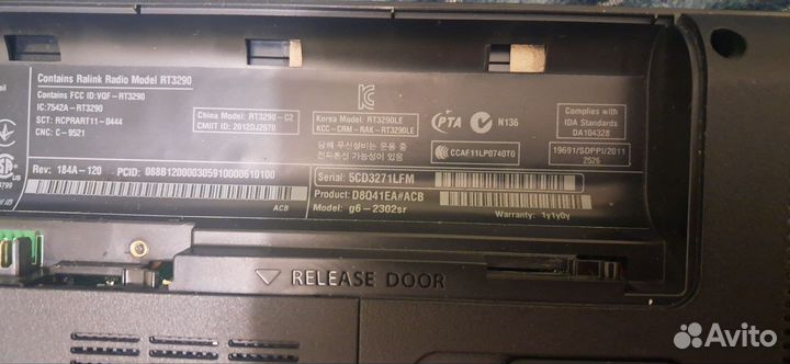 Ноутбук hp pavilion g6 на запчасти