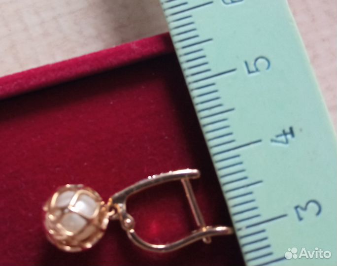 Серьги Золото 585 Жемчуг Бриллианты