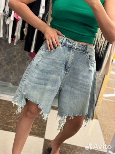 Шорты джинсовые батал 42-46 48 50 52 54