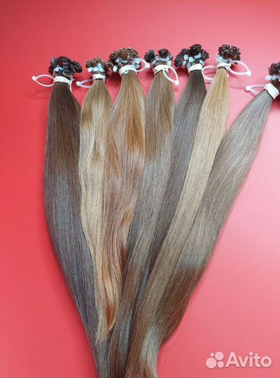 Детские волосы некрашеные на капсуле, 30см