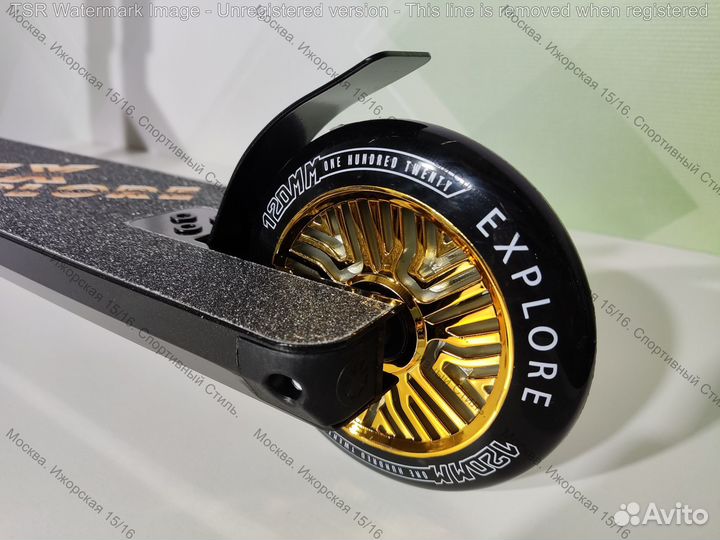 Трюковой самокат Explore spade deluxe gold, новый