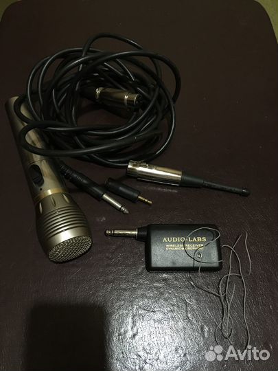Радио Микрофон, караоке + кабель, (провод)
