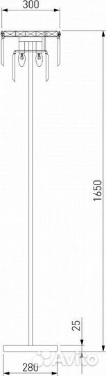 Торшер Eurosvet Elegante 01137/3 хром/прозрачный х