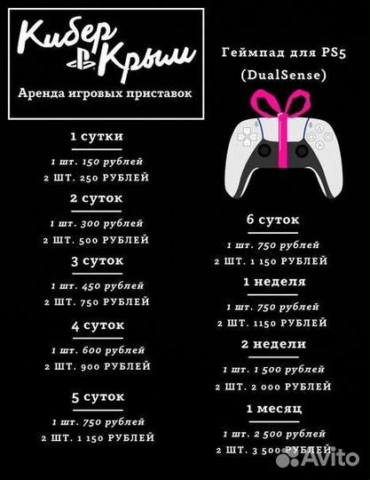 Аренда (прокат) PlayStation 4 и 5 (PS4, PS5)