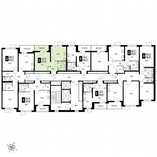 1-к. квартира, 33,9 м², 4/20 эт.