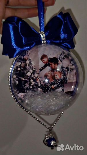 Шар с фото елочный ручная работа подарок игрушка