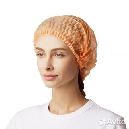 Шапочки одноразовые оранжевые(100 шт)