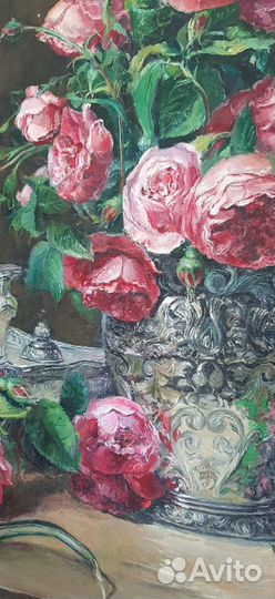 Картина Розы на холсте в багете