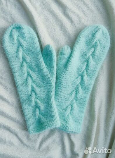 Варежки пушистые пух норки