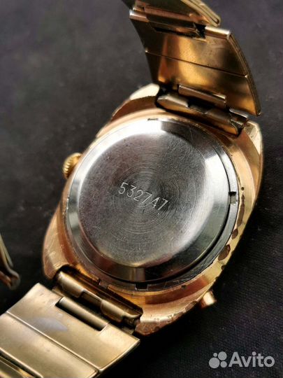Часы полёт 2627Н позолота AU10 с браслетом редкие