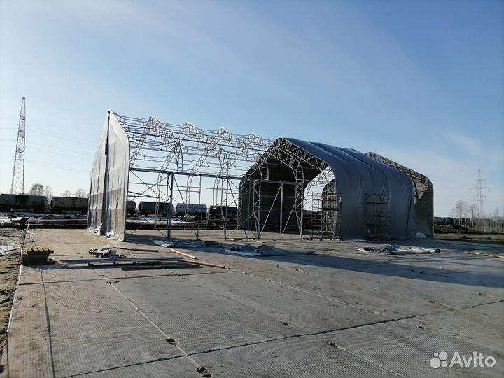 Каркас ангара 9х16 м. с двускатной крышей