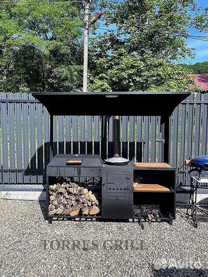 Мангал с печью под казан