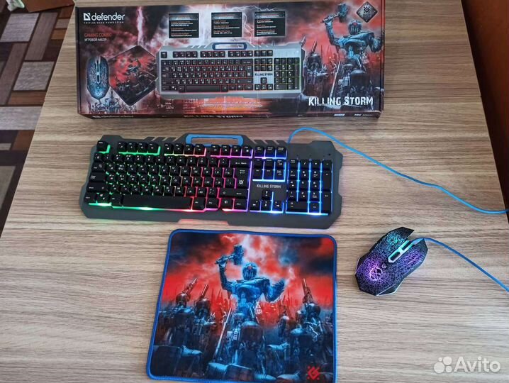 Игровая клавиатура, мышь, коврик. Игровой набор 3в