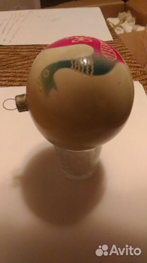 Елочные игрушки СССР шар толстое стекло редкий